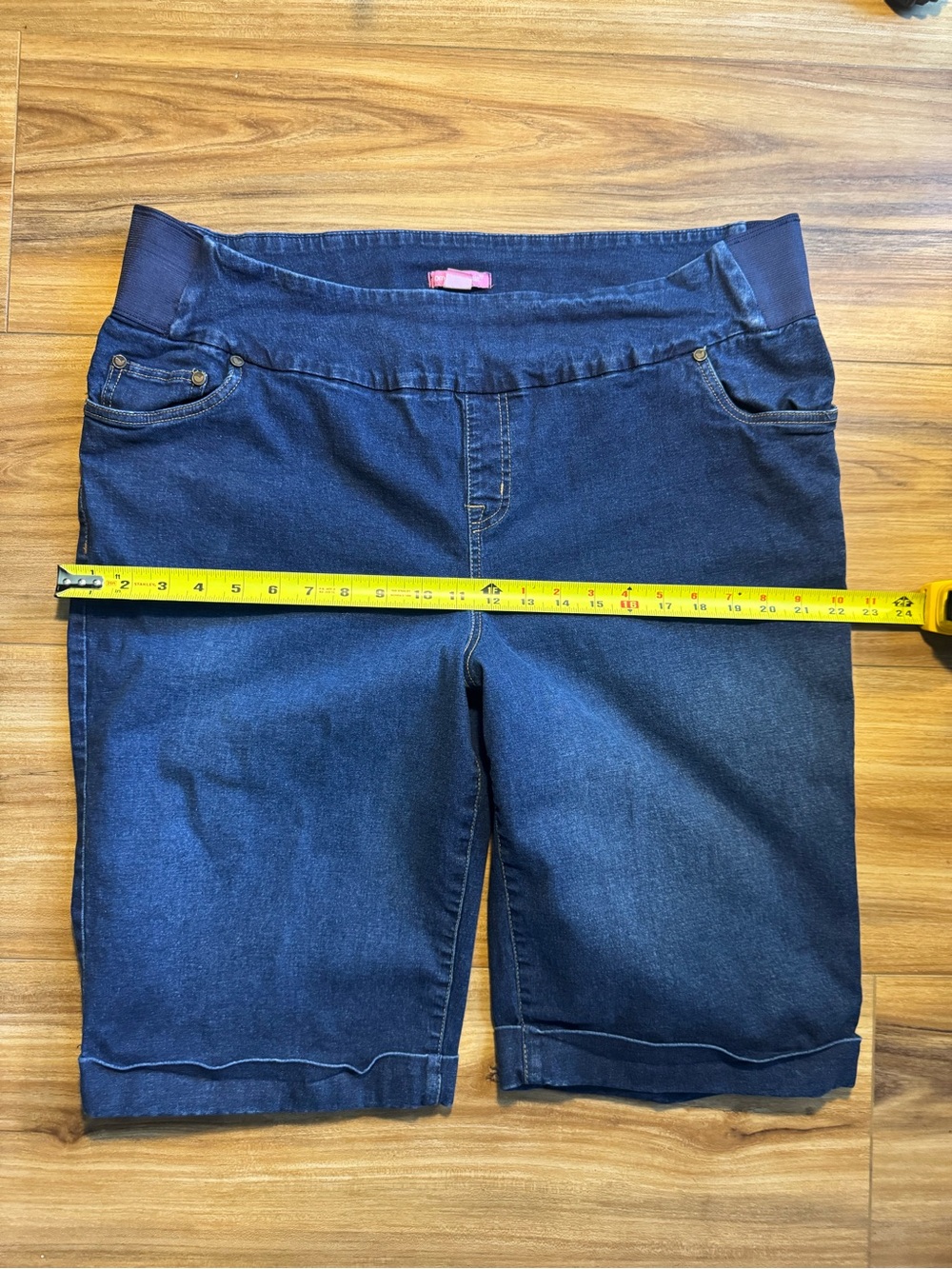 Woman Within Indigo Pull-On Denim Bermuda Shorts - Picture 3 of 10